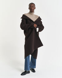 Zopfstrick Rollkragenpullover aus Stretch-Baumwolle