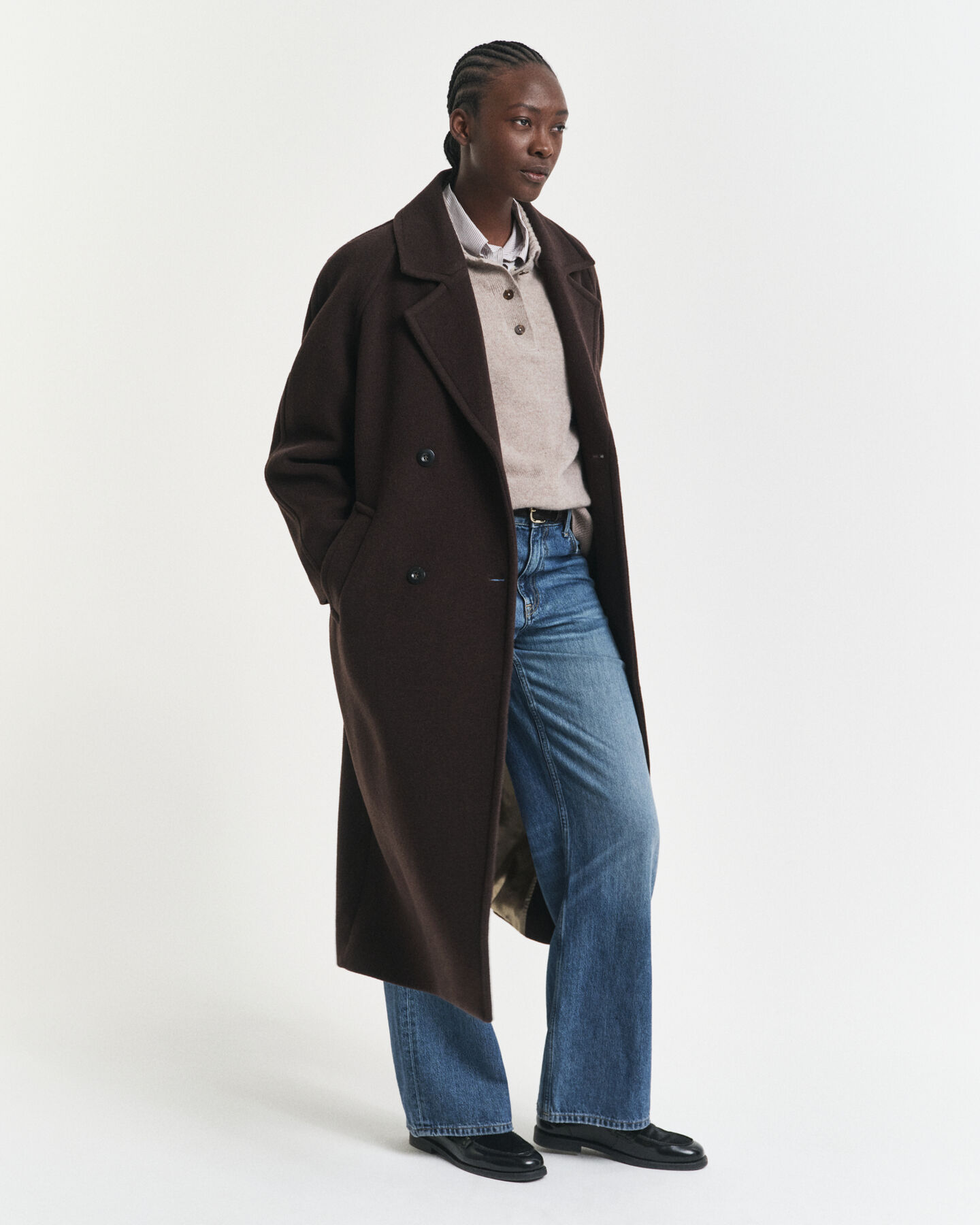 Strick-Rugger aus Wolle mit Kaschmiranteil