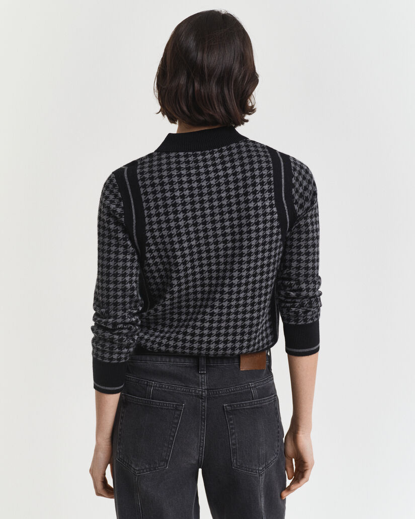 Houndstooth Jacquard Polopullover