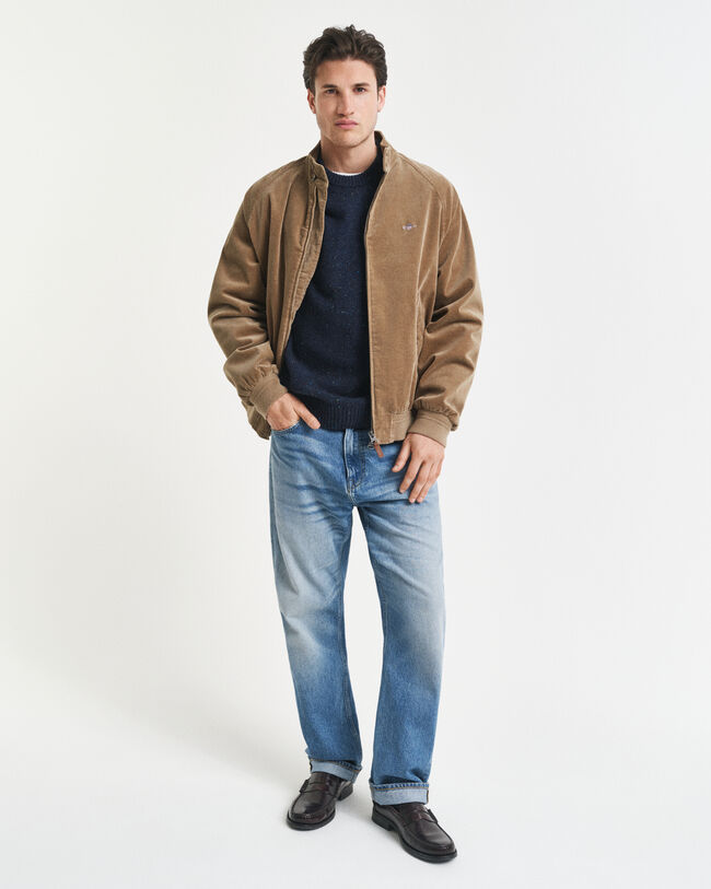 Wollmix Rundhalspullover mit Noppenstruktur