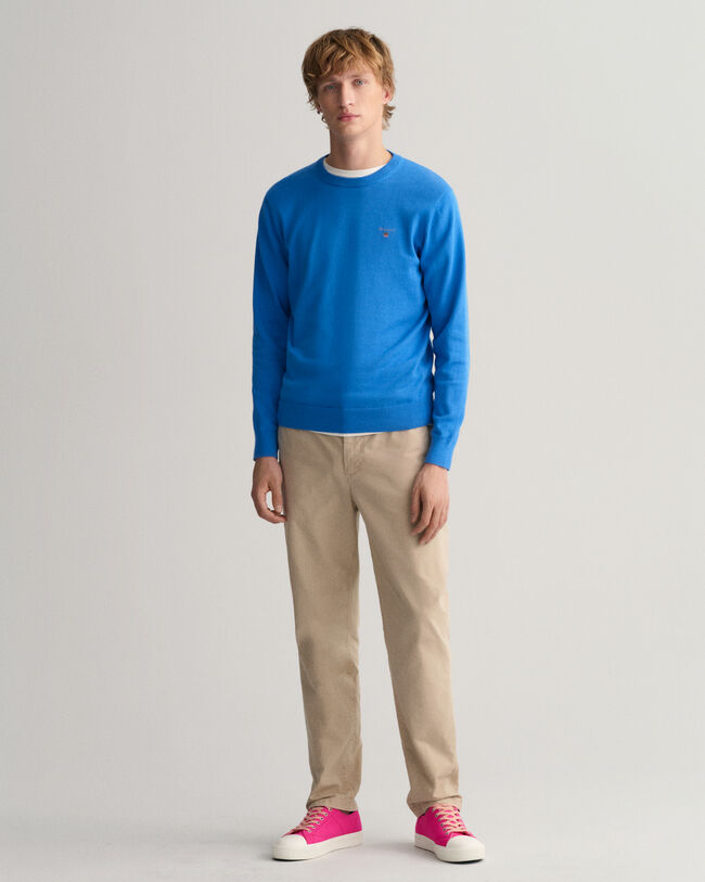 Classic Rundhalspullover aus Baumwolle