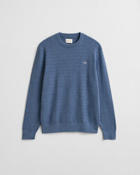 Rundhalspullover mit Mini-Zopfmuster