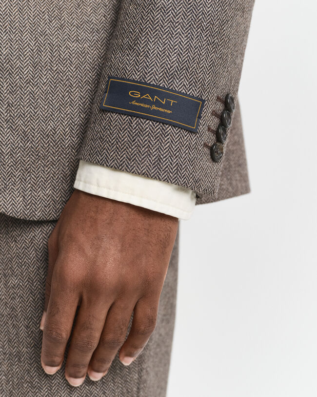 Slim Fit Herringbone Flanell Anzugsakko