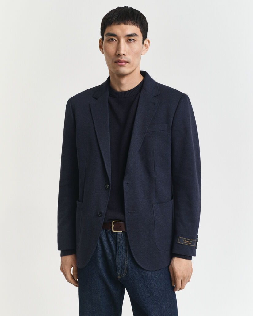 Slim Fit Two-Toned Sakko aus Jersey-Piqué