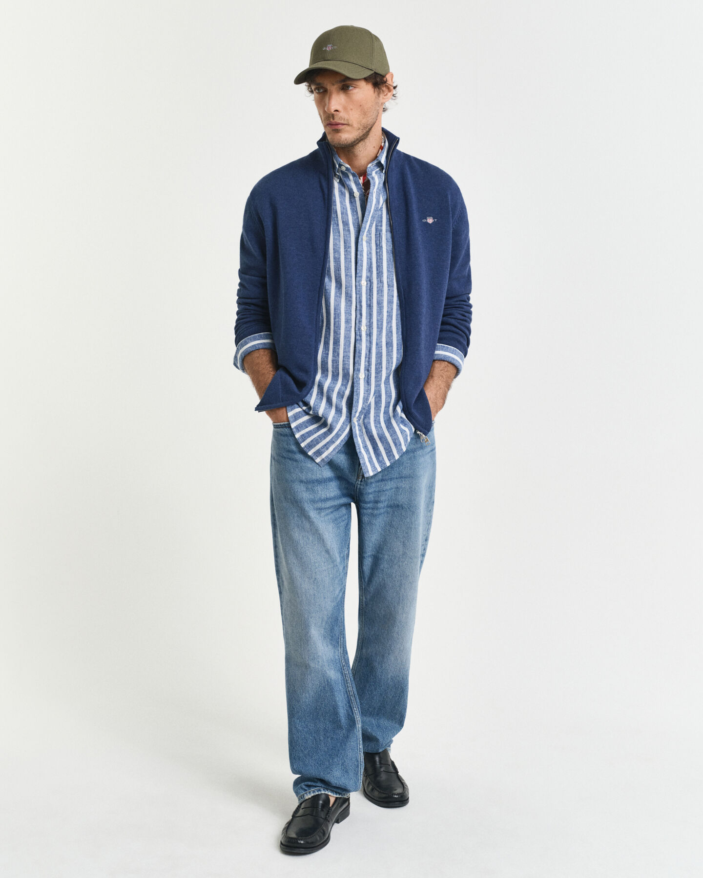 Casual Cotton Strickjacke mit Reißverschluss