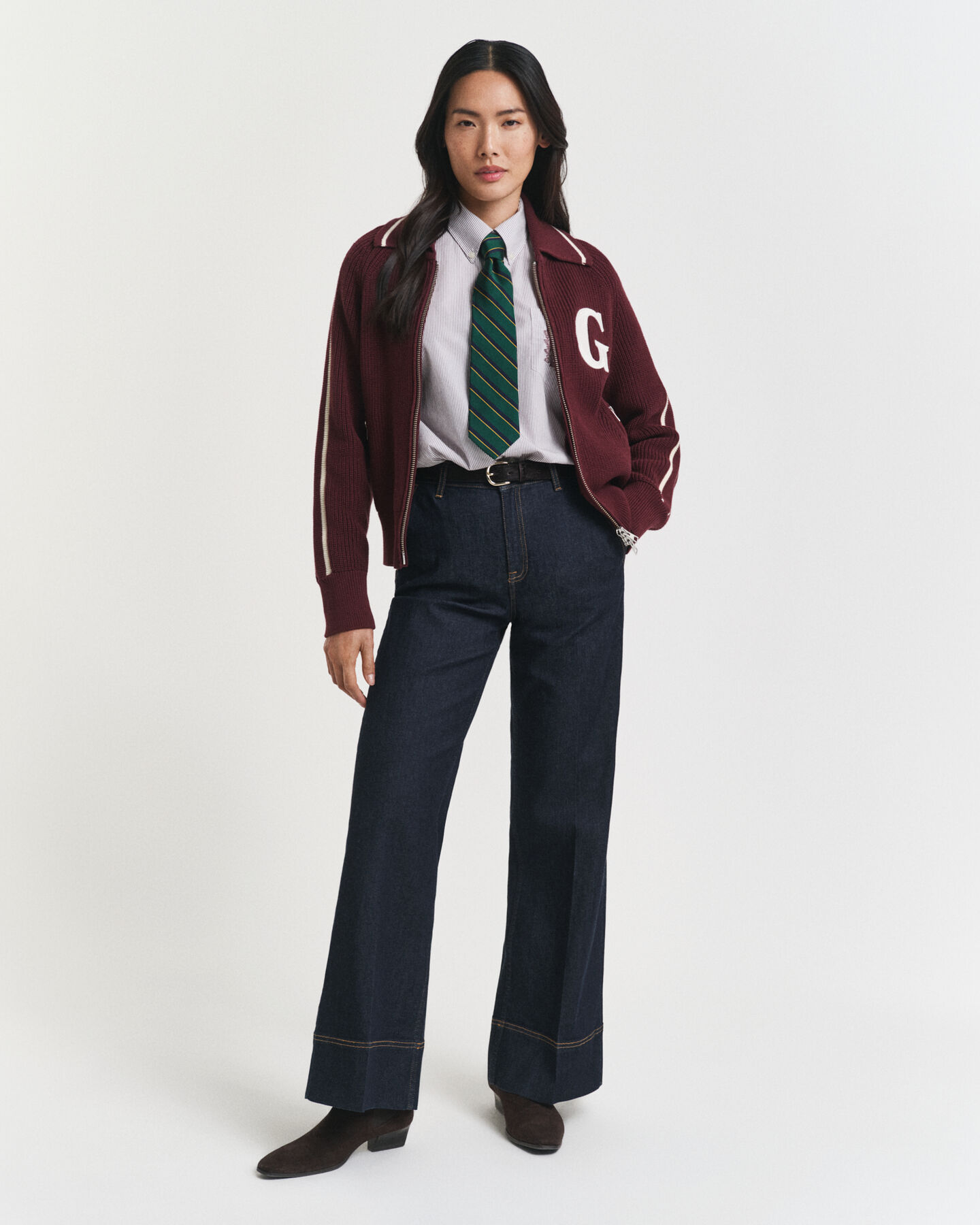 GANT Varsity Strickjacke mit Reißverschluss