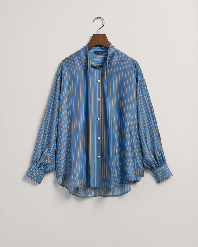 Schluppenbluse aus Seide mit Streifen