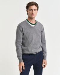 Klassischer V-Neck Pullover aus Baumwolle