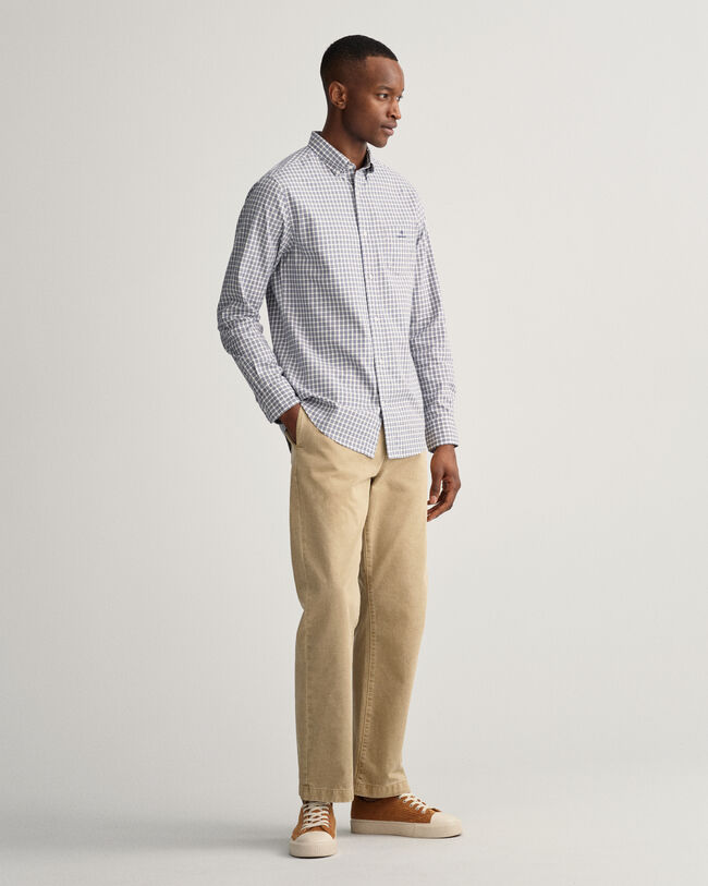 Regular Fit Twill Hemd mit kleinem Tartan-Muster