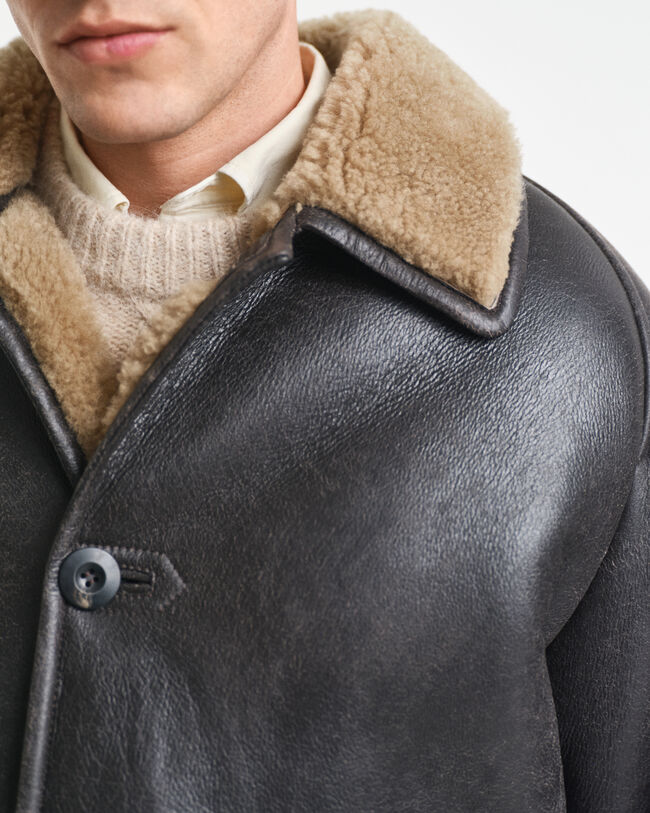Shearling-Lederjacke