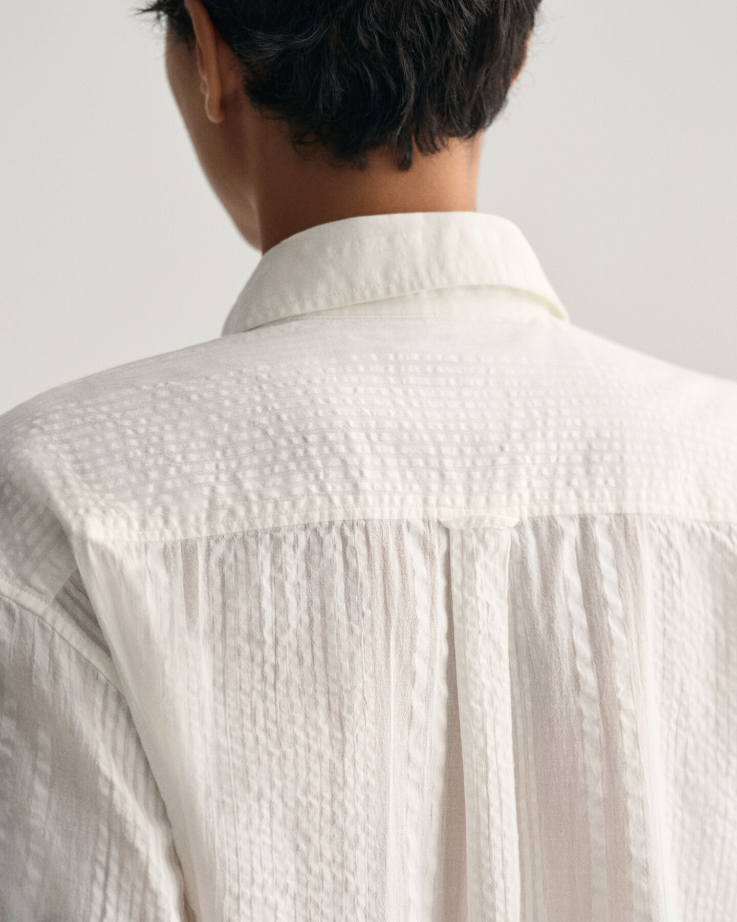 Gestreifte Relaxed Fit Seersucker Bluse