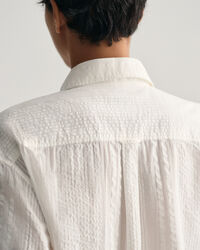 Gestreifte Relaxed Fit Seersucker Bluse