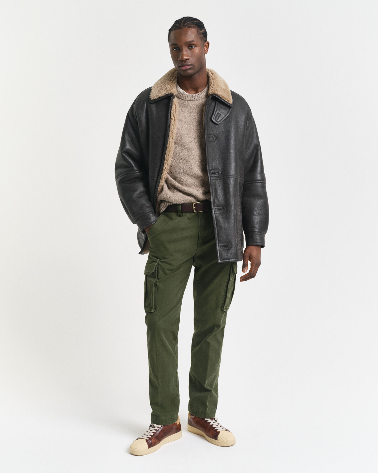 Regular Fit Cargohose aus Baumwolltwill