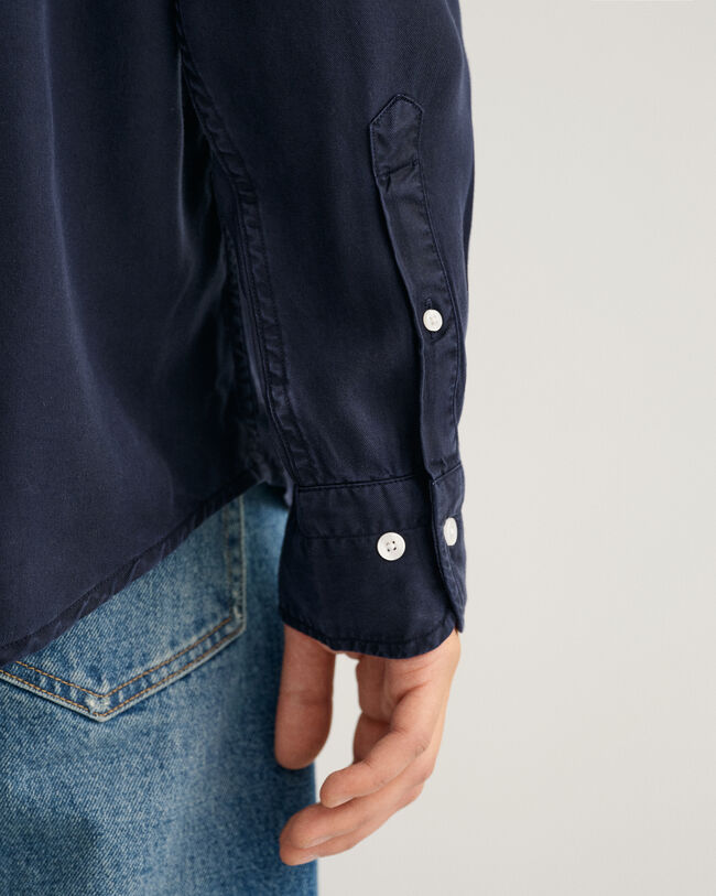 Relaxed Fit Lyocell Hemd in St&uuml;ckf&auml;rbung