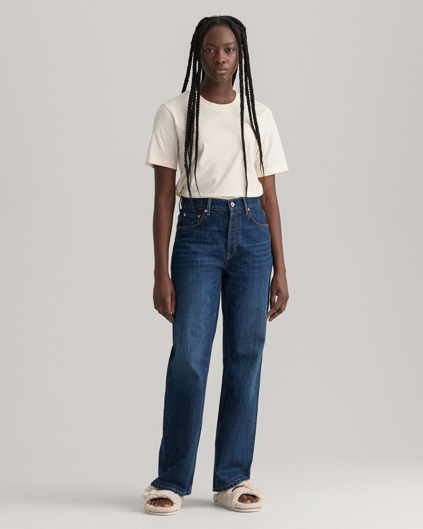 Relaxed Fit Jeans mit hohem Bund und geradem Bein