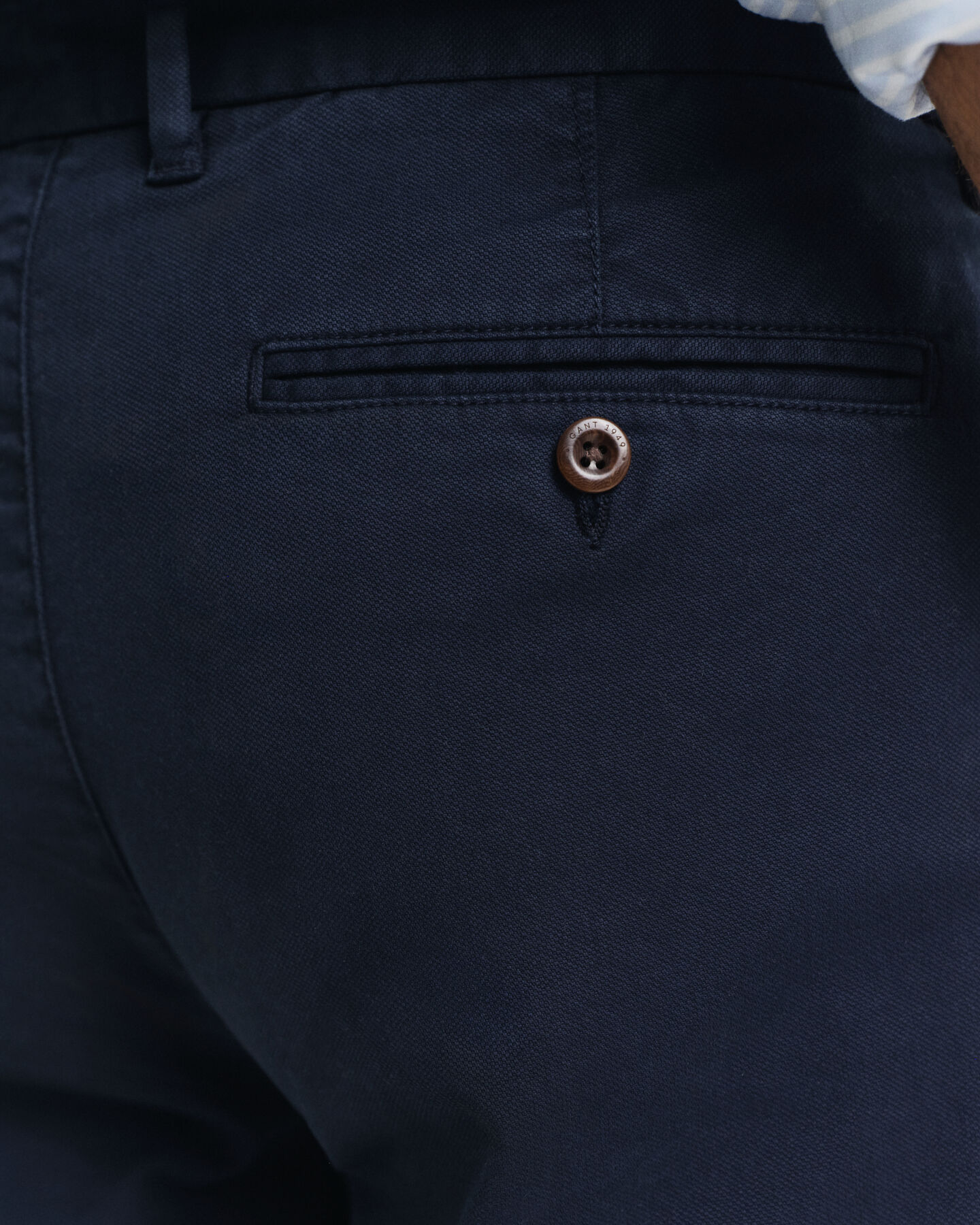 Slim Fit Dobby Chinohose mit Struktur