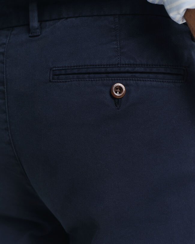 Slim Fit Dobby Chinohose mit Struktur