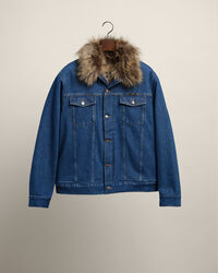 Wrangler x GANT Jeansjacke mit Kunstfell