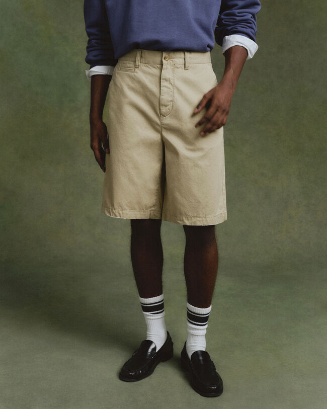 Relaxed Fit Chinoshorts aus Baumwolltwill
