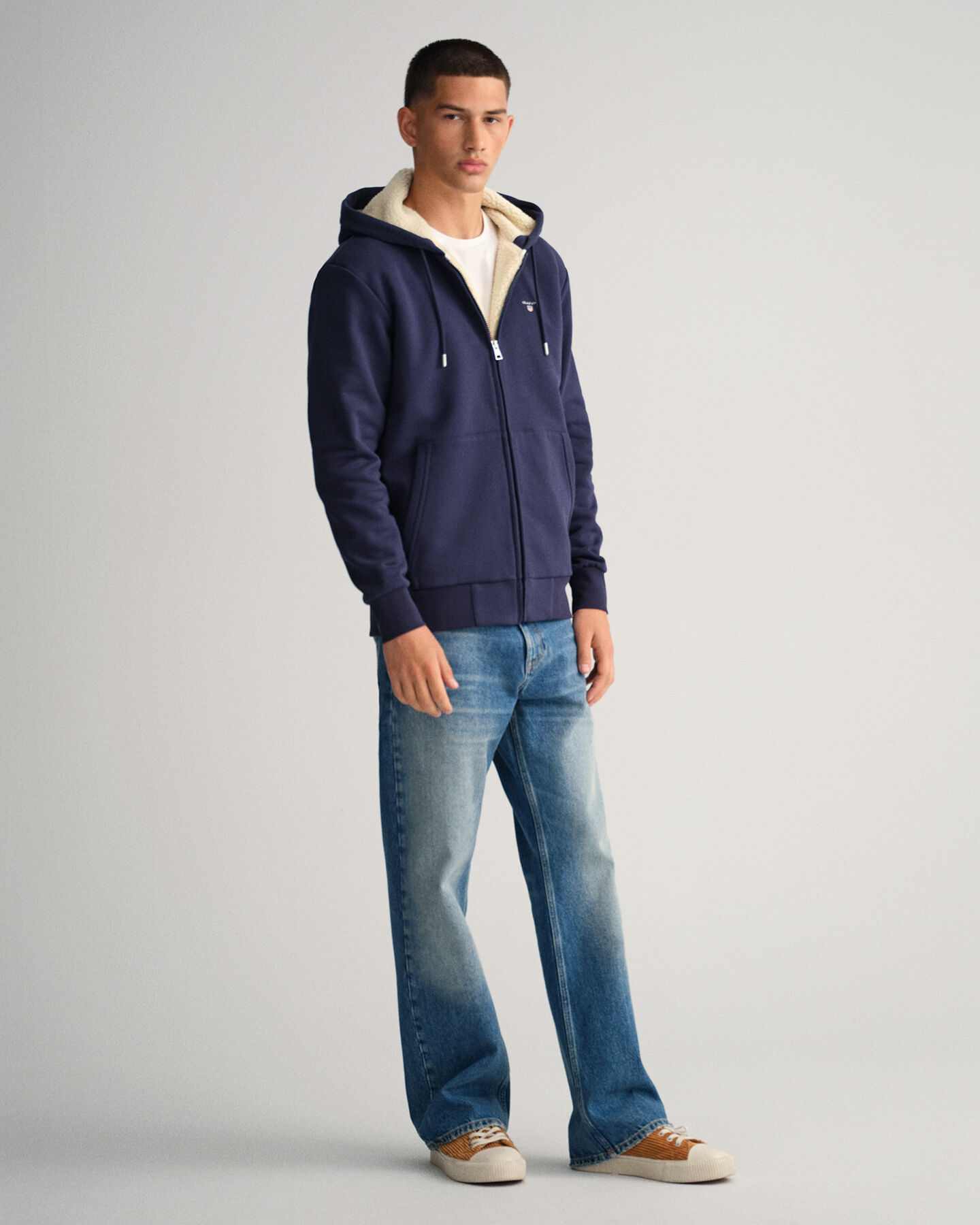 Sherpa Fleece Sweat-Hoodie mit Reißverschluss