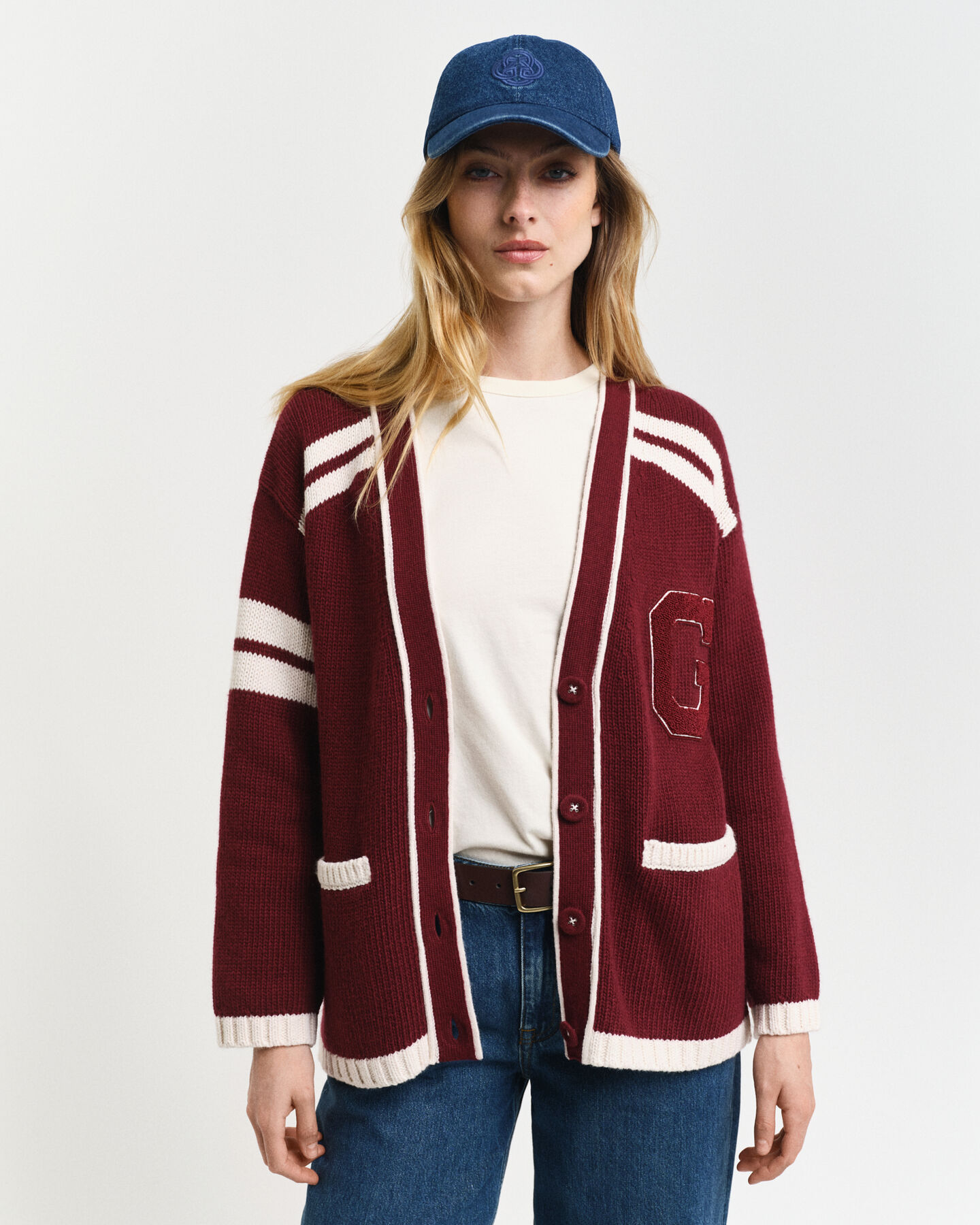 GANT Varsity V-Neck Strickjacke