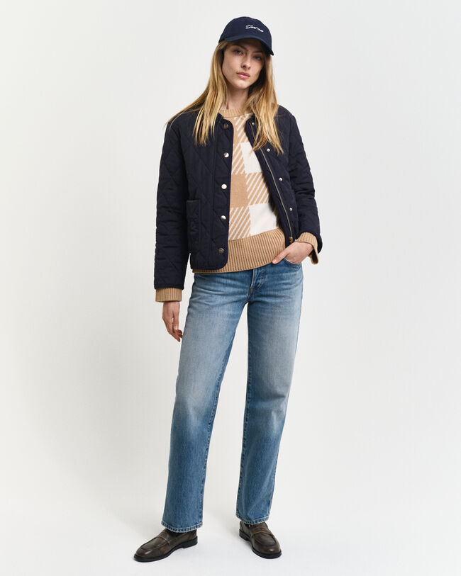 Buffalo Checked Rundhalspullover