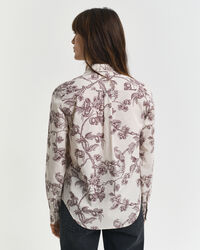 Regular Fit Bluse aus Baumwoll-Voile mit Baum-Print