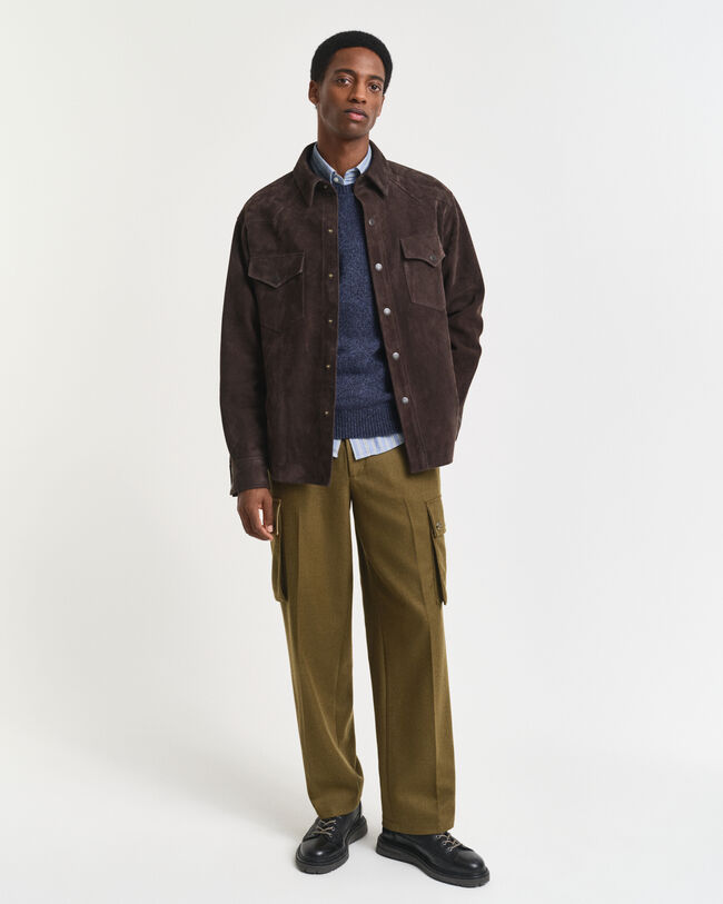 Mouliné Rundhalspullover aus Wollmix