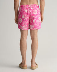 Classic Fit Tropical Leaves Badeshorts mit Print