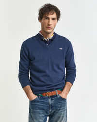 Klassischer V-Neck Pullover aus Baumwolle