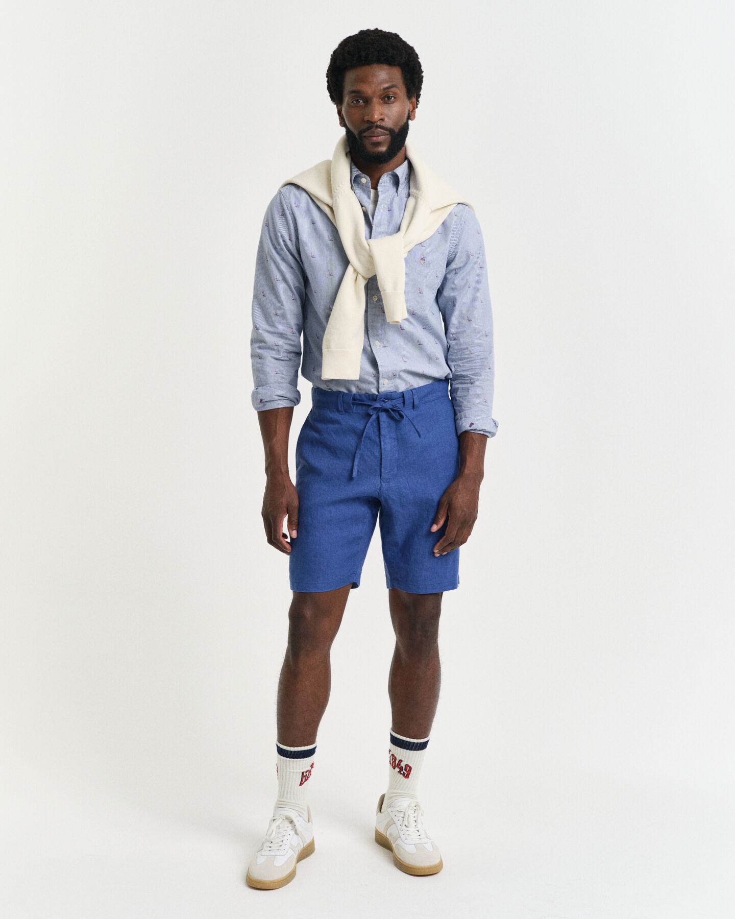 Relaxed Fit Leinen Shorts mit Kordelzug