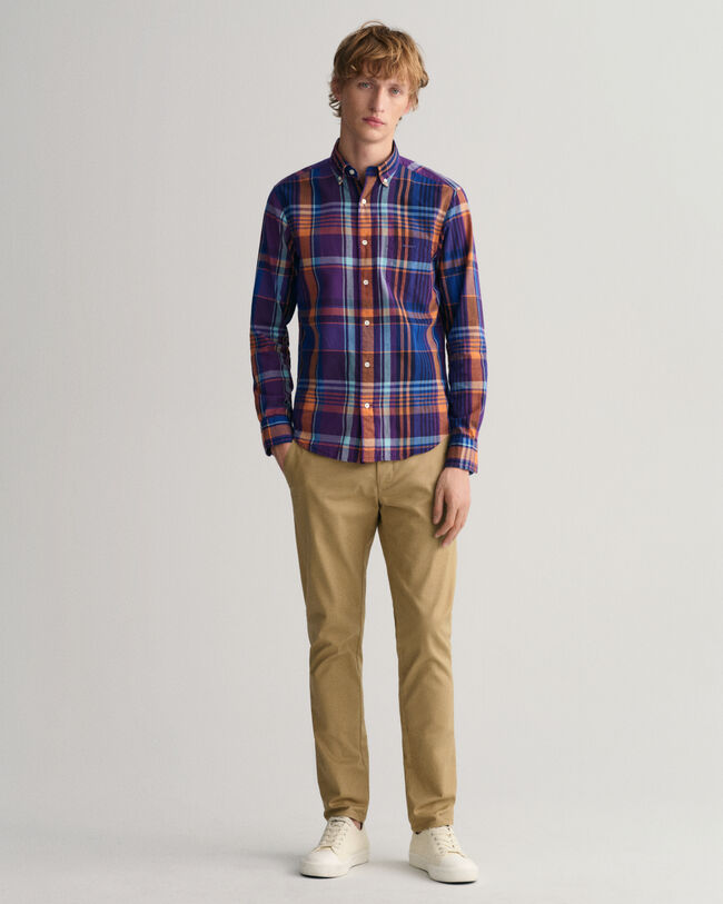 Farbenfrohes Regular Fit Madras-Hemd