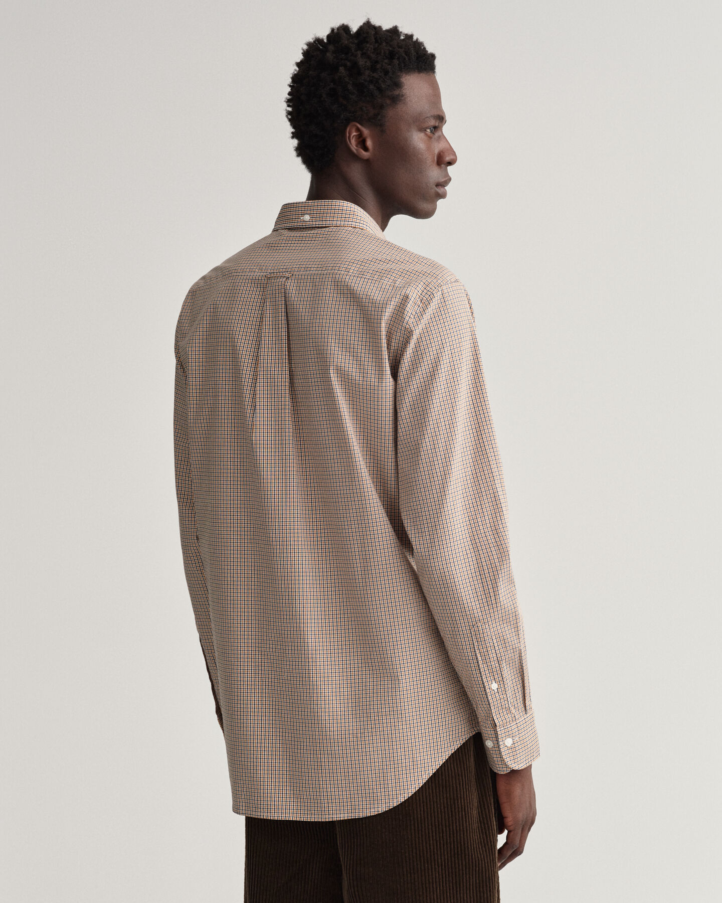 Regular Fit Popeline Hemd mit kleinem Vichy-Karo