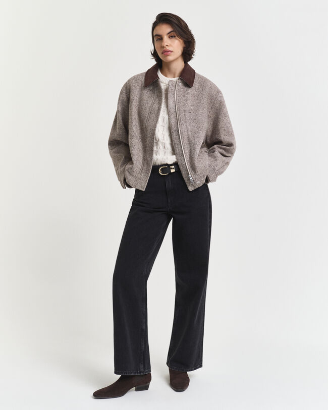 Zopfstrick Oberteil mit kurzen Puffärmeln