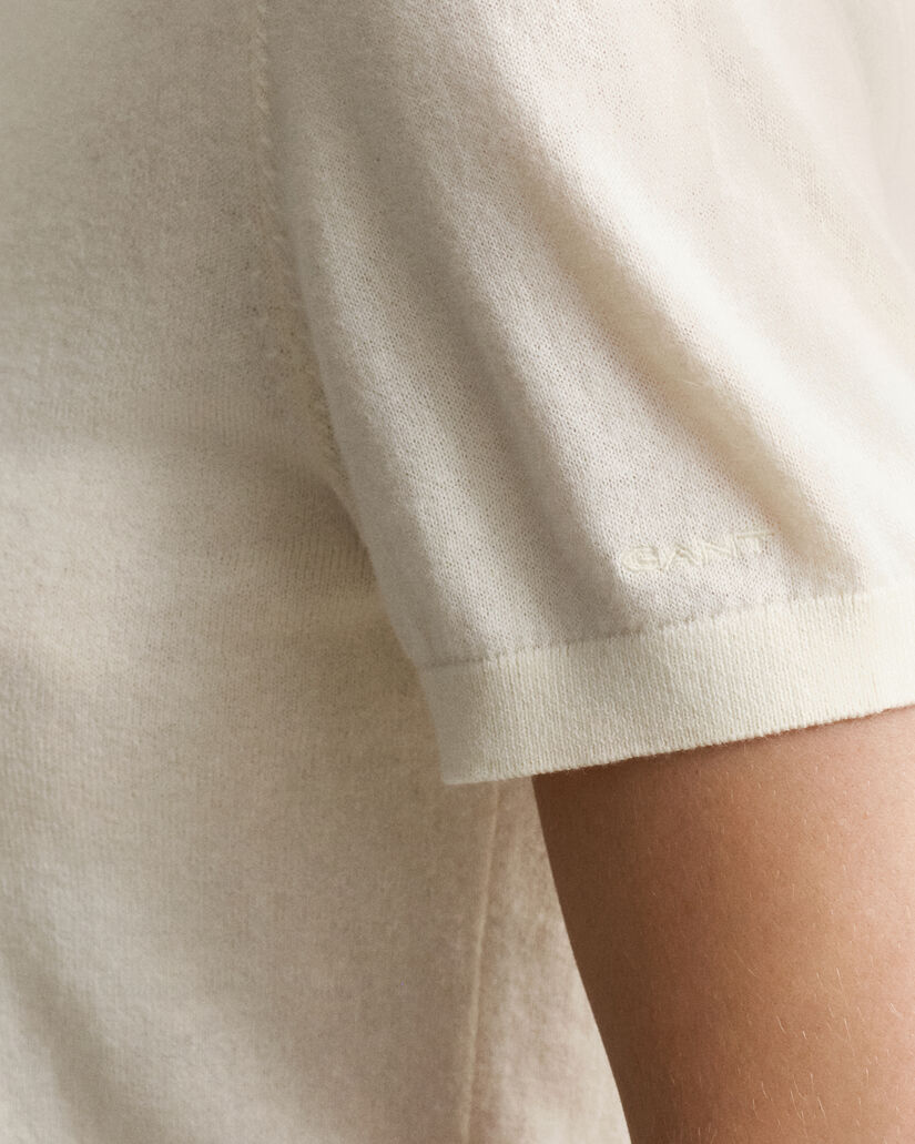 Leichter Kurzarm-Rundhalspullover