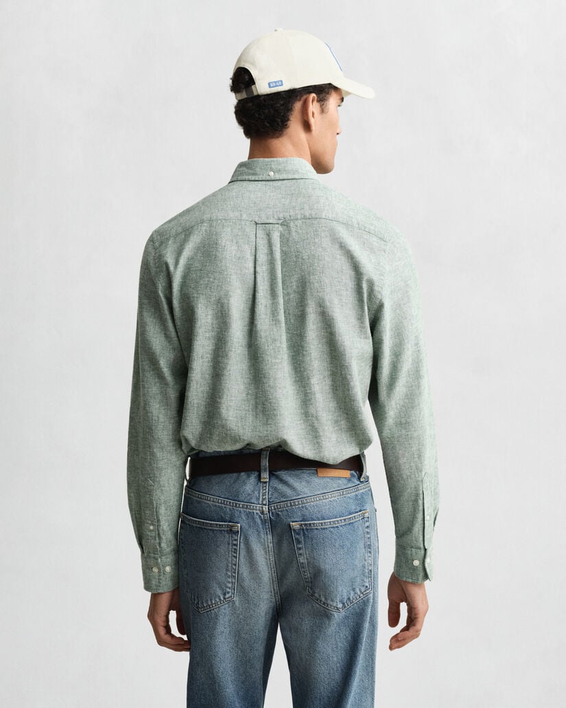 Regular Fit Baumwoll Leinen Hemd