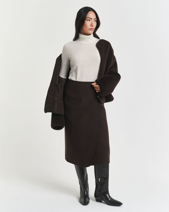 Rollkragenpullover aus extrafeiner Merinowolle