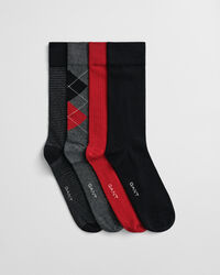 4er-Pack Socken Argyle & Streifen in Geschenkbox