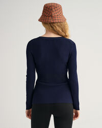 Gerippte Strickjacke