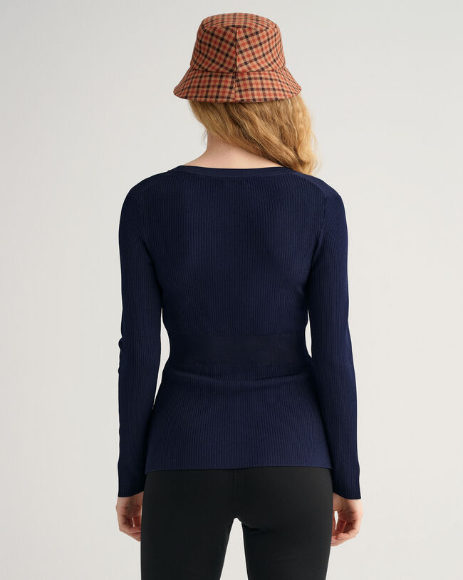 Gerippte Strickjacke