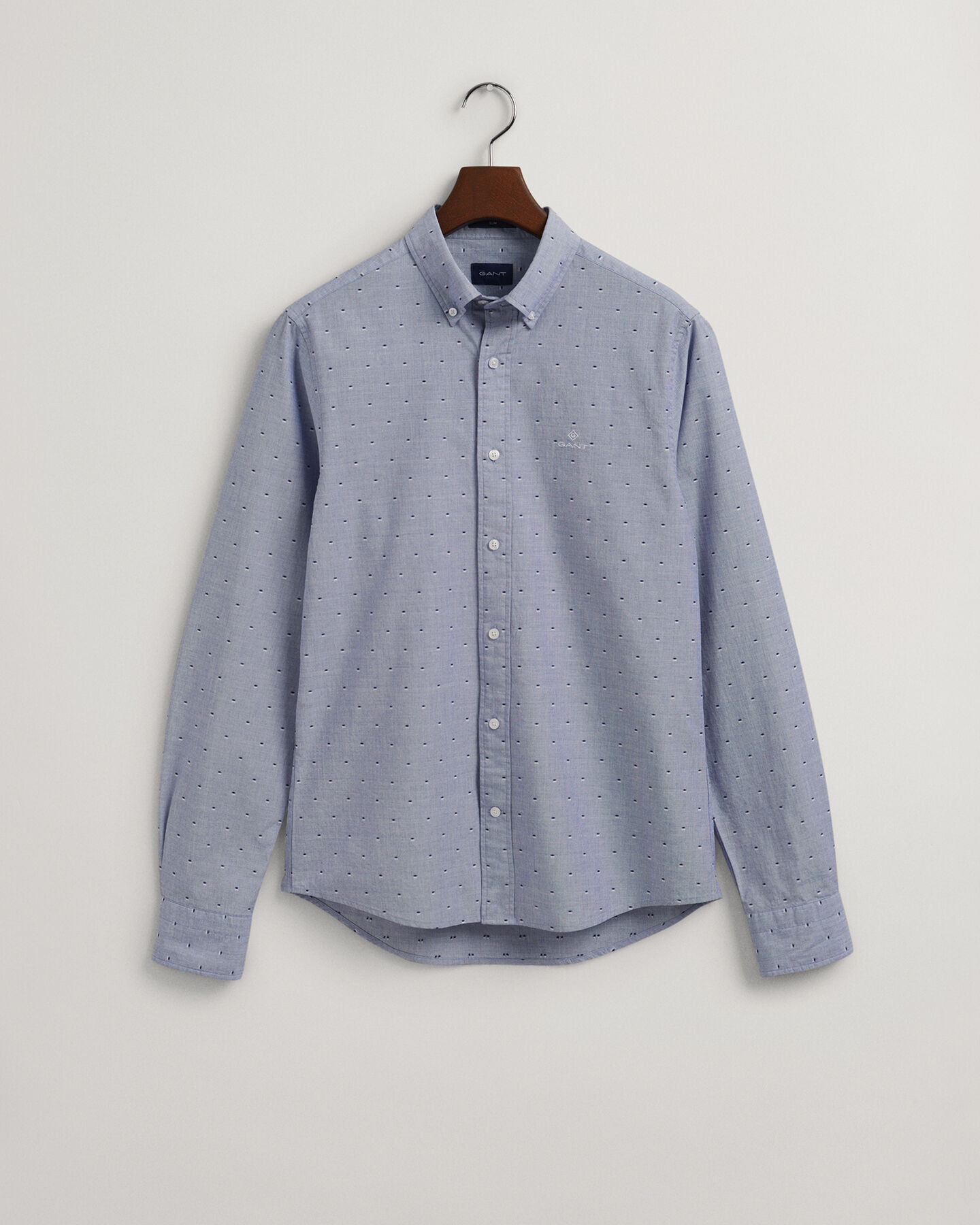 Slim Fit Dobby Hemd mit Punkten