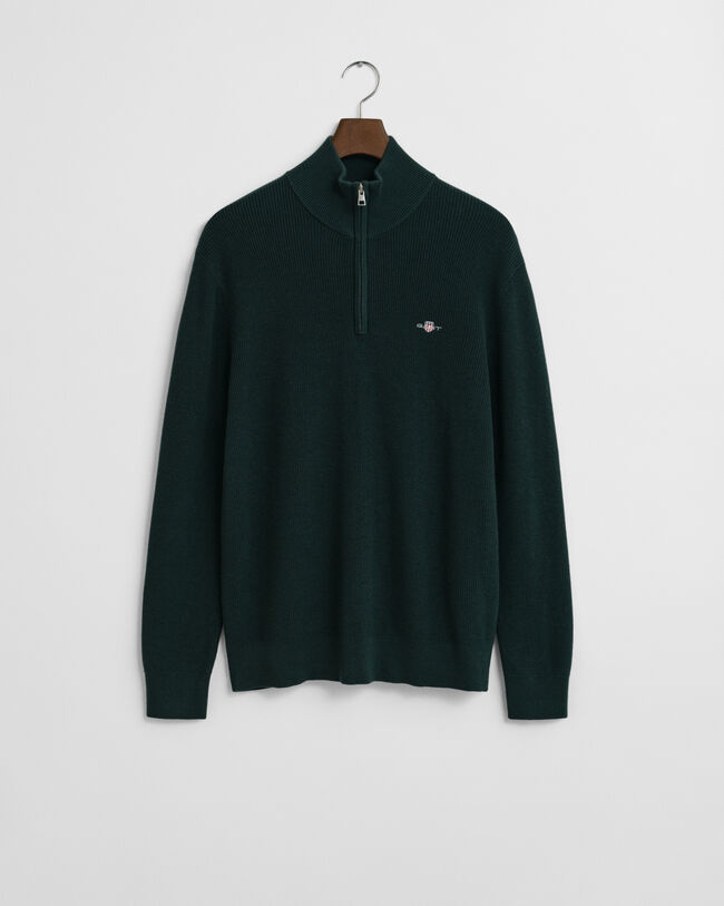 Gerippter Troyer aus Baumwoll-Merinowoll-Gemisch