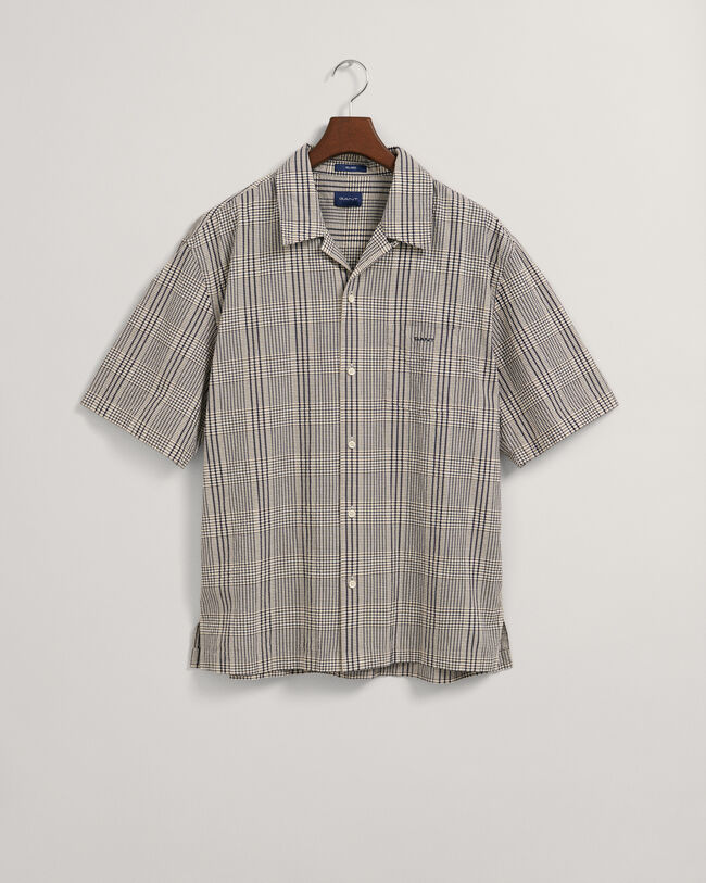 Relaxed Fit Seersucker Kurzarmhemd mit Karomuster