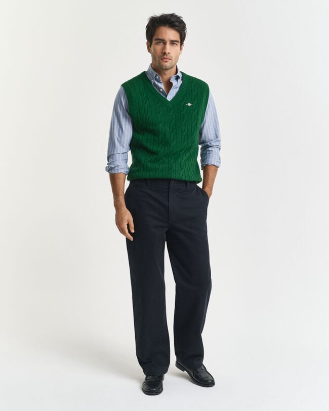 Zopfstrick Pullunder aus Lambswool