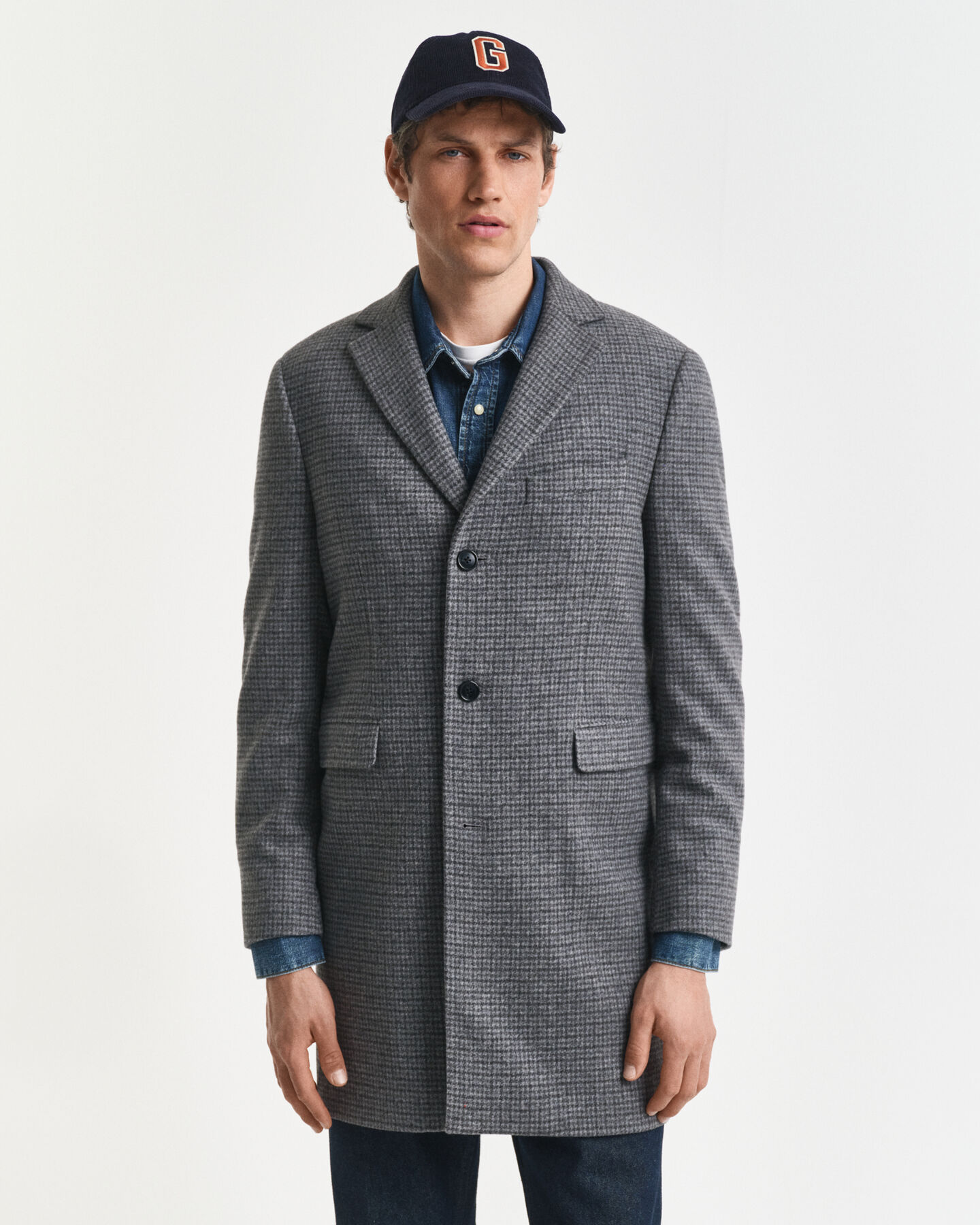 Zweifarbiger Wollmantel