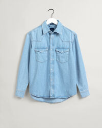 Relaxed Fit Western Jeanshemd