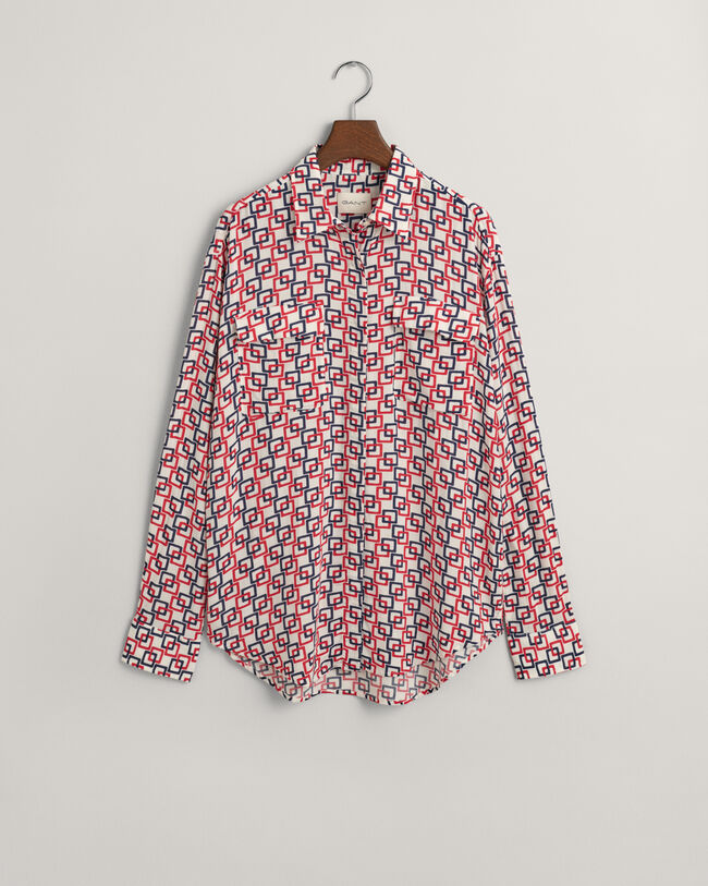 Relaxed Fit Bluse mit geometrischem Print