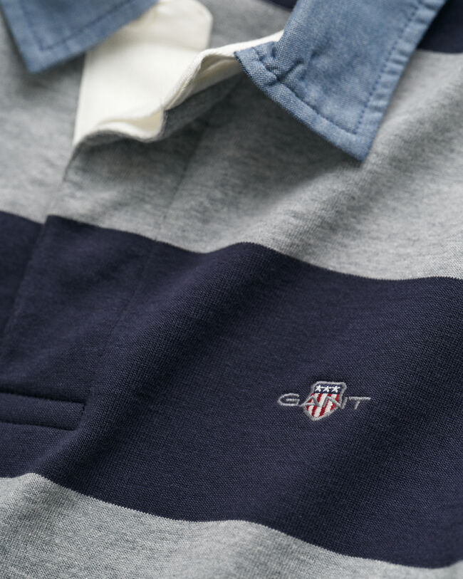 Gestreiftes Heavy Rugger mit Chambray-Kragen