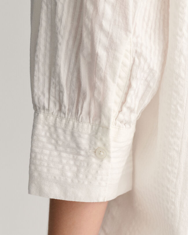 Relaxed Fit Seersucker Schlupfbluse mit Streifen