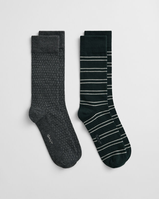 2er-Pack Socken Streifen & Minipunkte in Geschenkbox